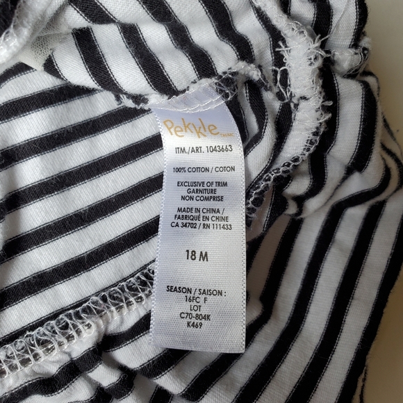 Striped Long-Sleeve Shirt for Baby Girl with Ruffled Hem - Picture 5 of 6